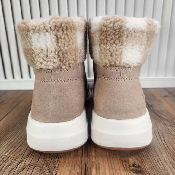 Skechers On-The-Go Glacial Ultra Timber Boots Womens Sz 7 Tan Ankle Suede Plaid - Picture 4 of 10